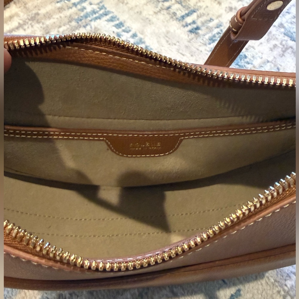 POLÈNE Numéro Dix Textured Camel Leather Crescent Shoulder Crossbody Bag - Picture 9 of 11